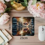 Luluyen Dairesel Yüzüşlü Koi Balığı Mousepad - 19X23 cm 2 mm Dikdörtgen Ithal Baskılı Mouse Pad - Özel Baskı - Renkli