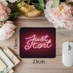 Luluyen El Yazısı Neon Işıklı Başla Sloganlı Mouse Pad - 19X23 cm 2 mm Dikdörtgen Ithal Baskılı Mouse Pad - Özel Baskı - Renkli