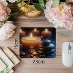 Luluyen Flickering Mum ve Zen Taşları Mousepad - 19X23 cm 2 mm Dikdörtgen Ithal Baskılı Mouse Pad - Özel Baskı - Renkli