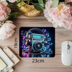 Luluyen Floating Nota ve Walkman Mousepad Tasarımı - 19X23 cm 2 mm Dikdörtgen Ithal Baskılı Mouse Pad - Özel Baskı - Renkli