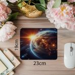 Luluyen Güneş Işığı Lens Efektli Dünya Mouse Pad - 19X23 cm 2 mm Dikdörtgen Ithal Baskılı Mouse Pad - Özel Baskı - Renkli