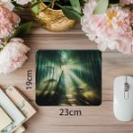 Luluyen Işık Geçiren Bambu Ormanı Mousepad - 19X23 cm 2 mm Dikdörtgen Ithal Baskılı Mouse Pad - Özel Baskı - Renkli
