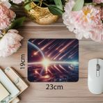 Luluyen Işıltılı Atmosferli Meteor Tasarımı Mousepad - 19X23 cm 2 mm Dikdörtgen Ithal Baskılı Mouse Pad - Özel Baskı - Renkli