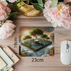 Luluyen Kod Çipli Yüzen Ada Mousepad – Fantezi Stil - 19X23 cm 2 mm Dikdörtgen Ithal Baskılı Mouse Pad - Özel Baskı - Renkli