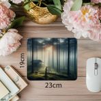 Luluyen Sabah Işığıyla Aydınlanan Çamlar Mouse Pad - 19X23 cm 2 mm Dikdörtgen Ithal Baskılı Mouse Pad - Özel Baskı - Renkli
