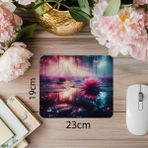 Luluyen Su Üzerinde Lotus & Yumuşak Işık Mouse Pad - 19X23 cm 2 mm Dikdörtgen Ithal Baskılı Mouse Pad - Özel Baskı - Renkli