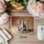 Luluyen Taş Dokulu Zemin Üzerine Geometrik Mouse Pad - 19X23 cm 2 mm Dikdörtgen Ithal Baskılı Mouse Pad - Özel Baskı - Renkli