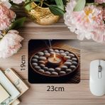 Luluyen Tütsü Dumanı ve Taş Çemberli Mousepad - 19X23 cm 2 mm Dikdörtgen Ithal Baskılı Mouse Pad - Özel Baskı - Renkli