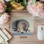 Luluyen Yuvarlak Desenli Taş Bahçesi Mouse Pad - 19X23 cm 2 mm Dikdörtgen Ithal Baskılı Mouse Pad - Özel Baskı - Renkli