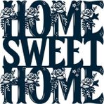 Luluztoys Ahşap Tablo Çiçek Süslemeli Home Sweet Home Figürlü 25X25 cm