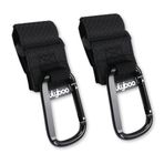 Lulyboo Bebek Arabası Düzenleyici Kanca Klipsleri (2 adet), Çanta, Alışveriş, Market ve Bebek Bezi Çantaları için Metal Kanca Kolu, Siyah
