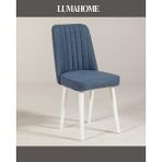Luma Home Gordes Extra Beyaz-Lacivert Yemek Masası Takımı - Beyaz - Lacivert - 129*80*75