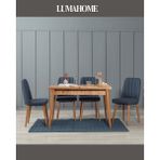 Luma Home Gordes Midi Ceviz-Lacivert Yemek Masası Takımı