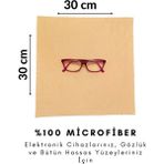Lumaks Büyük Boy Mikrofiber Gözlük Tablet Telefon Temizleme Bezi 30X30 Büyük Boy Sarı 1 Adet - Standart