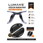 LUMAKS Gözlük Burun Pedi Siyah Kaydırmaz Silikon Destek Aparatı 1 Çift (2 Adet) Yapışkanlı Konfor Pedi
