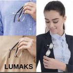 Lumaks Gözlük Tutucu Manyetik Güçlü Mıknatıslı Yakalık Isimlik Tutucu Kulaklık Tutucu Gümüş - Standart