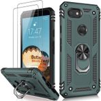 LUMARKE Ekran Koruyuculu Google Pixel 3A Kılıf, Geçiş 16 ft. Düşme Test Edilmiş Askeri Sınıf Kılıf Manyetik Halka Destek Çubuğu Araç Montaj Tutucu, Google Pixel 3A Çam Yeşili için Koruyucu Telefon