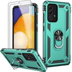 LUMARKE Galaxy A72 için Ekran Koruyuculu Kılıf, Geçiş 16 ft. Düşme Test Edilmiş Askeri Sınıf Koruyucu Telefon Kılıfı, Manyetik Halkalı Destek Çubuğu Araba Montaj Tutucusuyla Uyumlu Camgöbeği