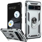LUMARKE Google Pixel 7 Pro için Ekran Koruyuculu Kılıf, Geçiş 16 ft. Düşme Test Edilmiş Askeri Sınıf Koruyucu Telefon Kapağı Manyetik Halkalı Destek Çubuğu Araba Montaj Tutacağı ile Uyumlu Gümüş