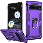 LUMARKE Google Pixel 7 Pro için Ekran Koruyuculu Kılıf, Geçiş 16 ft. Düşme Test Edilmiş Askeri Sınıf Koruyucu Telefon Kapağı Manyetik Halkalı Destek Çubuğu Araba Montaj Tutacağı ile Uyumlu Mor