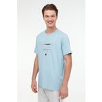 Lumberjack 11C-ELG22001 ML CRIS 4FX Mavi Kısa Kollu Erkek T-Shirt