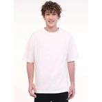 Lumberjack A10193954908010-MB ROS 11HS113 5FX Kırık Beyaz Bisiklet Yaka Oversized Düz Erkek T-Shirt