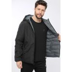 Lumberjack Lucas Coat Çift Taraflı Erkek Mont Siyah Gri V3 - 2XL