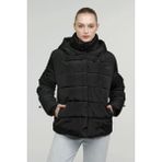 Lumberjack SN71 Short Karina Siyah Kadın Mont Uzun Kol Kapüşonlu Günlük Şişme Model - XS