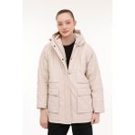 Lumberjack Wl Alıce 3CT2050 4pr Ekru Kadın Uzun Kaban - XL - Bej