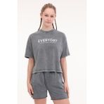 Lumberjack WL FREYA 11SY790 5FX Gri Kadın Kısa Kol T-Shirt - XL