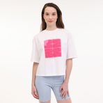 Lumberjack Wl White 11SS9091 5FX Kadın Ekru Bisiklet Yaka Tişört