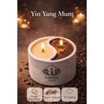 Lumea Candle Kahve Aromalı Yin Yang Taş Tozu Mum | El Yapımı Dekoratif Tasarım - 1 Adet
