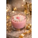 Lumea Candle Pudra Pembe Papatya Soya Mum | El Yapımı Dekoratif Cam Bardak - Pudra - Pembe - 1
