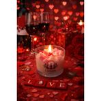 Lumea Candle Sweet Love – Sevgililer Günü Hediyesi Küçük Kalplerle Dolu Mum Küçük Bardak - 1 Adet