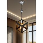 Lumen İstanbul Küp Tekli Sarkıt Siyah Krom Küre