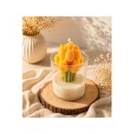 Lumera Candle Bardakta lale Çiçek demeti dekoratif el yapımı kokulu kişiye özel hediyelik mum