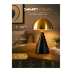 Lumexx Mantar Siyah Eskitme Retro Başlıklı Masa Lambası