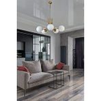 Lumexx Nevada 5 Li Eskitme Beyaz Camli Avize Altın