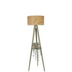 Lumexx Sehbalı Trıpod Yesıl Lambader Sılındır Bambu 02 Abajurlu