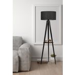 Lumexx Sehpalı Tripod Siyah Silindir Siyah Abajurlu Lambader
