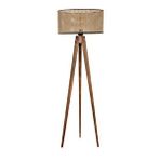 Lumexx Tripod Yanık Silindir Rattan Abajurlu Lambader