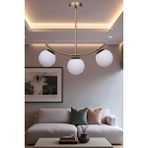 Lumexx Velvet 3 Lü Eskitme Beyaz Camli Plafonyer Avize Çok Renkli