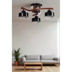 Lumexx Weston 3 Lü Ceviz Metal Başlikli Plofonyer Avize