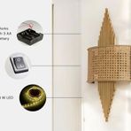 Lumexx Yeni Aslı Pilli Eskitme Oval Rattan Abajurlu Aplik