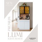 Lumi Led'li Kahve Köşesi | Cam Kapaklı Premium Mini Bar & Çok Amaçlı Dolap |beyaz- Çam - Beyaz - Atlantik Çam