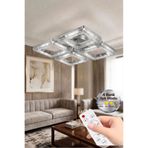 Lumia Lighting Yakamoz Model Gümüş Kumandalı 4"lü Ledli 3 Renk Modu Kristal Salon Mutfak Yatak Çocuk Odası Avize