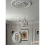Lumiere Design Beehive Beton Görünümlü 2’li Sarkıt Avize – Iskandinav Bohem Tarz, Gün Işığı Ampul Dahil - Beyaz