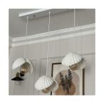 Lumiere Design Inci Beton Görünümlü Iskandinav Bohem 3’lü Sarkıt Avize - Yemek Masası Salon Avize + Ampul Dahil - Beyaz