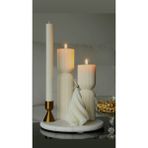 Lumieri Candle El Yapımı Çam Ağacı Yeniyıl 10CM-ÇOKGEN Yuvarlak Dekoratif Mum 20*7-15*7 Kırık Beyaz