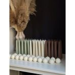 Lumieri Candle El Yapımı Kokusuz Çokgen Yuvarlak Dekoratif Mum– 4'lü - Beyaz